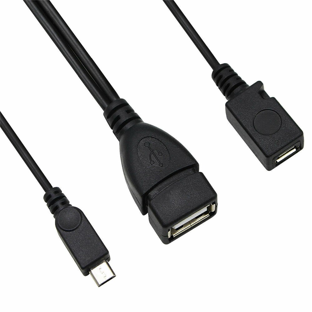 2-in-1 Micro USB to USB Adapter (OTG Cable + Power Cable)