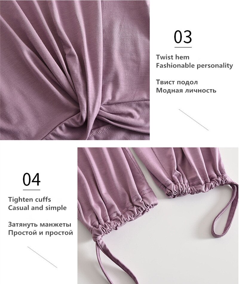 Høst modal hjemmeklær for kvinner pyjamas buksesett høst t-skjorte 3 stk hjemmeklær kvinnelige pyjamas modal lounge wear hjemmedress