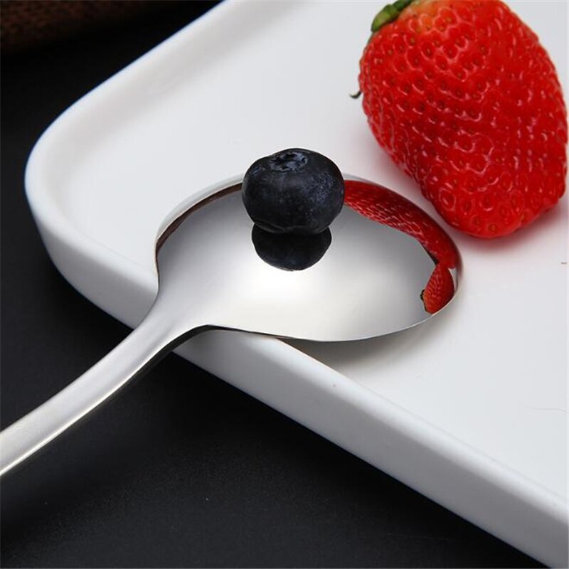 1 Pc Stainless Steel Spoon Long Handle Ice Cream Spoon Korean Style Ice Cream Rice Spoon