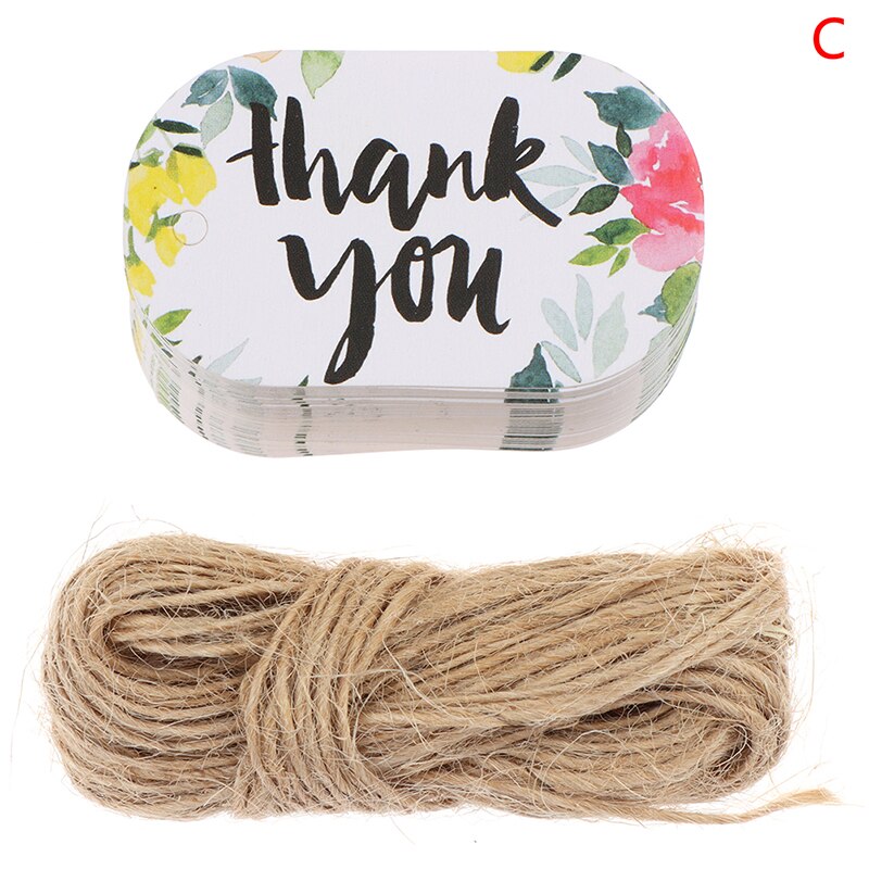 ¡Novedad! 50 Uds. Etiquetas de papel para colgar DIY gracias por las etiquetas del paquete etiquetas galletas recuerdos de boda: C
