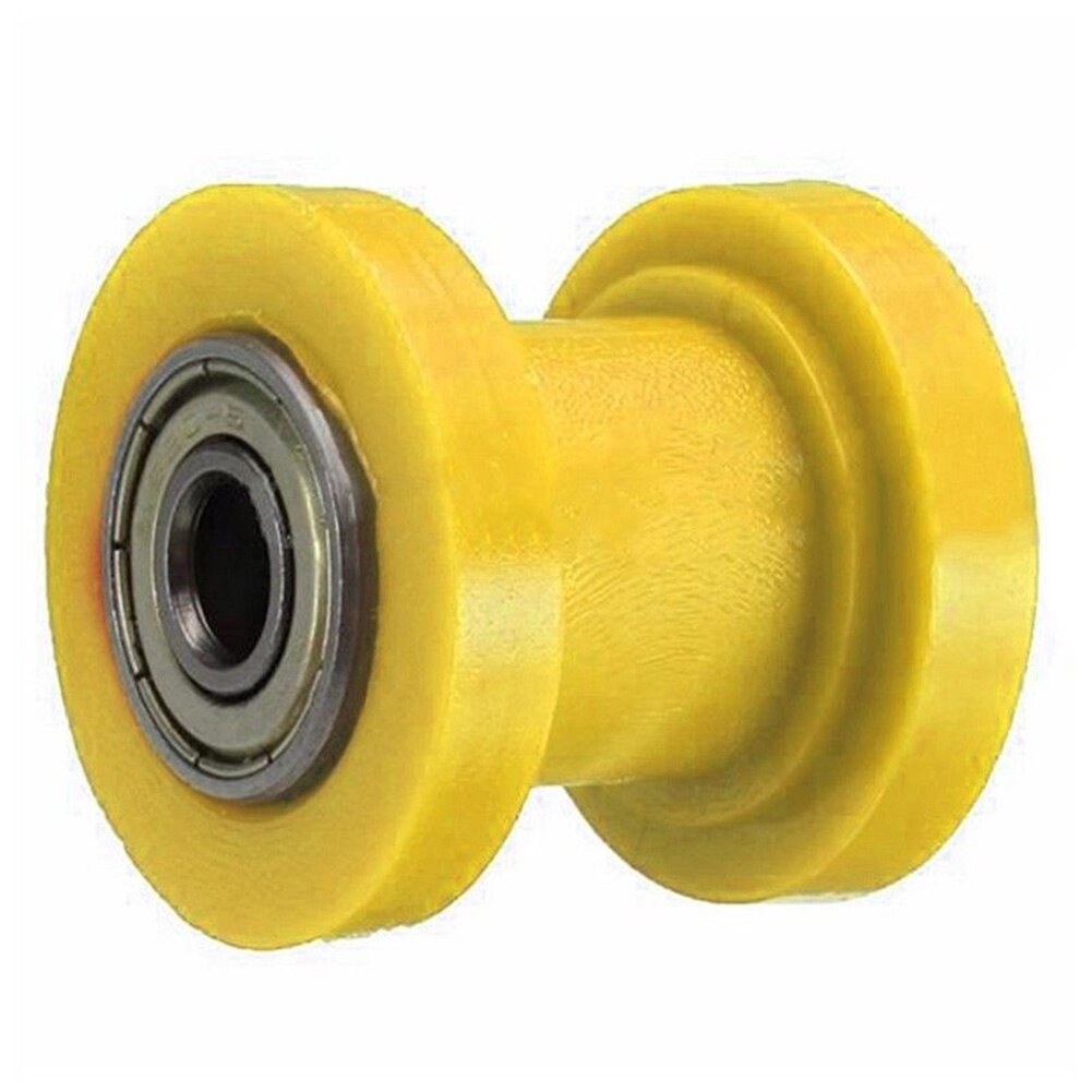 8mm 10mm Tensioner Wheel Roller Bike Pit Dirt Motorcycle Guide Pulley Chain Slider: 10mm Yellow