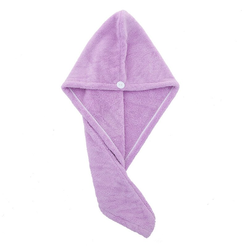 Shower Cap Magic Microfiber Hair Quick Drying Dryer Towel Bath Wrap Cap Quick Hat Turban Dry shower cap hair Wrap Towel Caps: Purple
