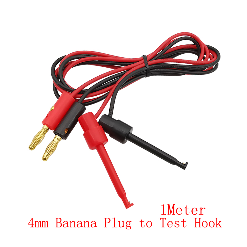 1 Stuks Universele Multimeter Meetsnoeren 4 Mm Banaanstekker Naar Alligator Clips/4 Mm Banaanstekker/Test haak/Sonde Naald-Tip Draad Kabel: Paars