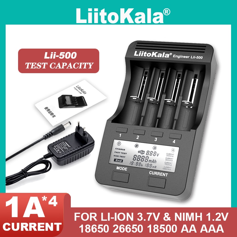 Liitokala Lii-500 Lcd Battery Charger, opladen 18650 3.7V 18350 18500 16340 25500 10440 14500 26650 1.2V Aa Aaa Nimh Batterij