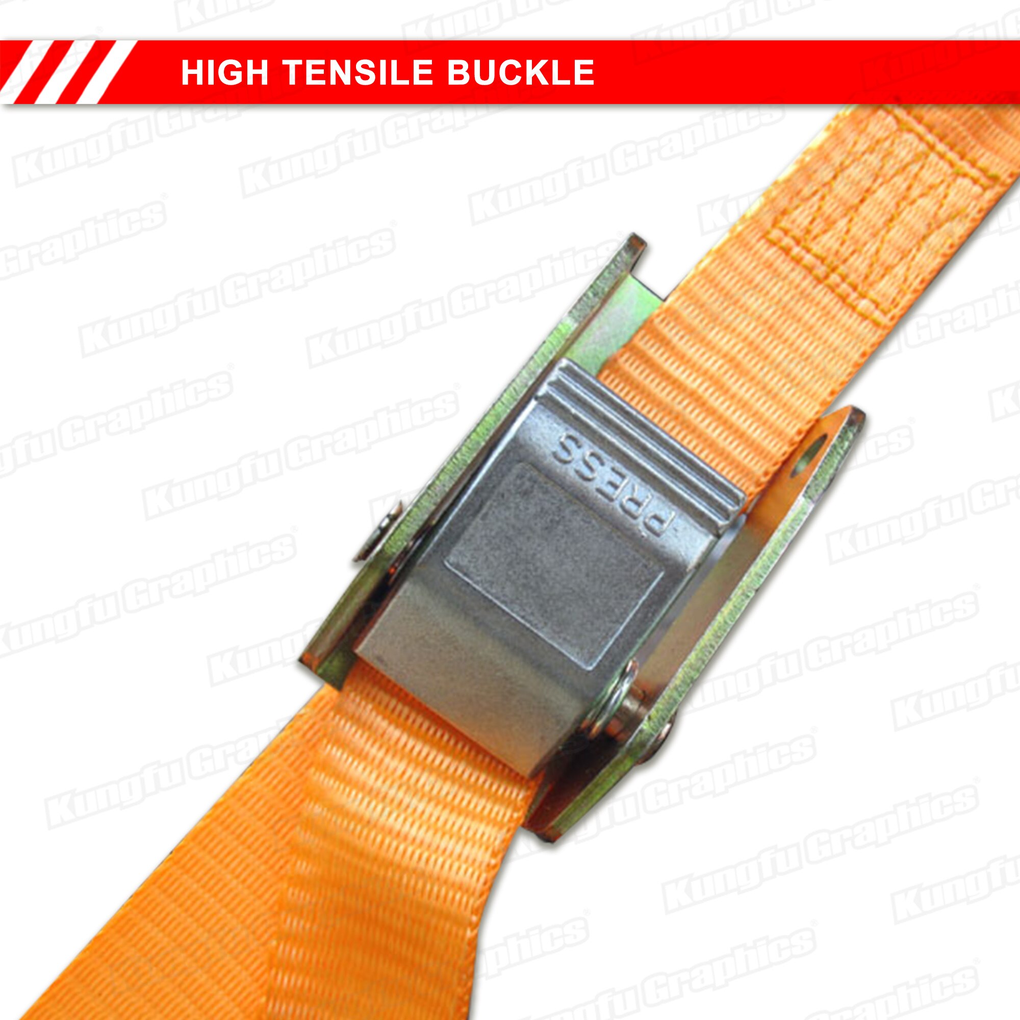 KUNGFU GRAPHICS Cam Buckle Tie Down Strap 1.8m for Motorcycle Bicycle ATV Quad Cargo Transport Lift Tow Pull Move Drag Rope Belt