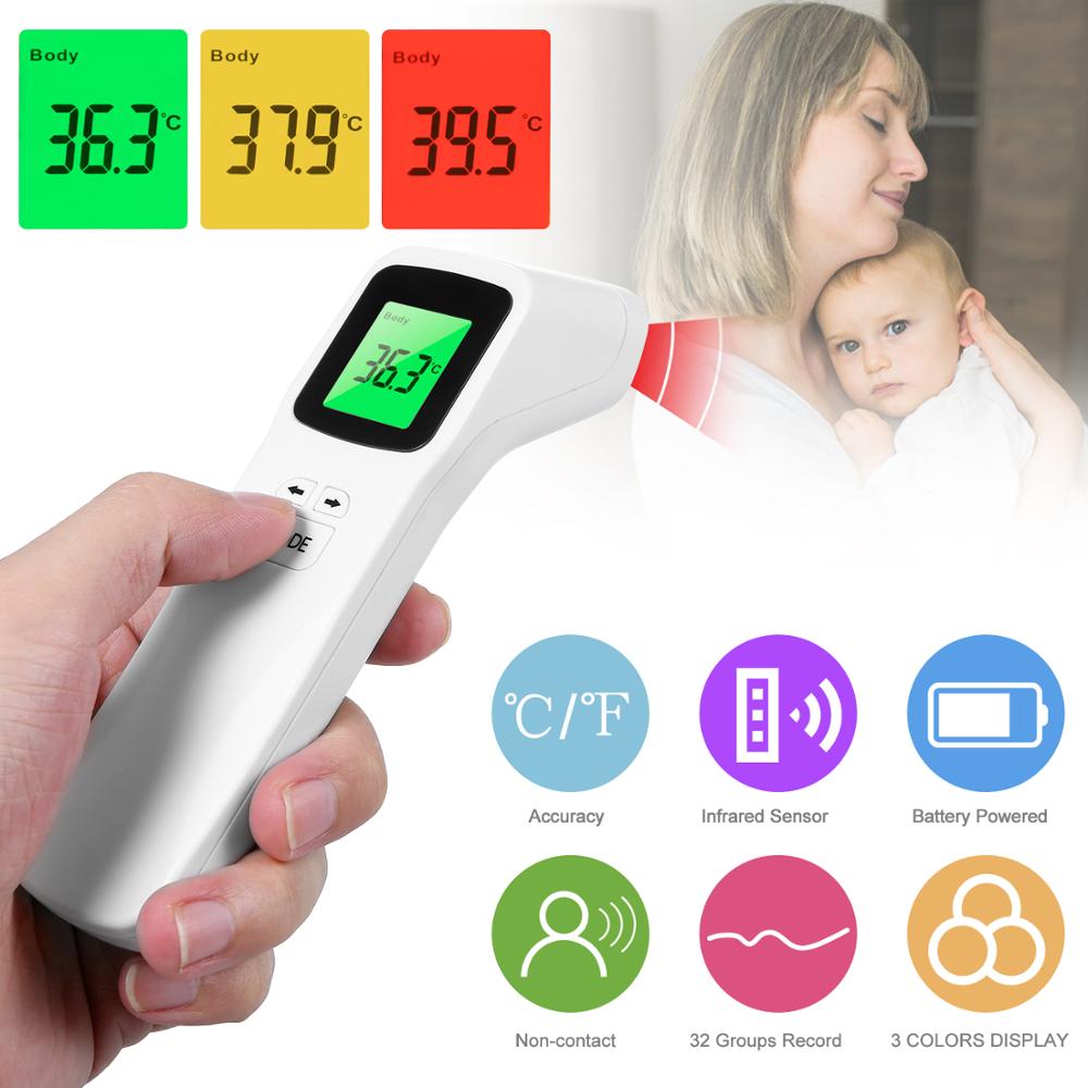 Digitalt øre pandetermometer lcd infrarød babytermometer berøringsfri kropstemperaturmåler temperatur med feberalarm: Type 9