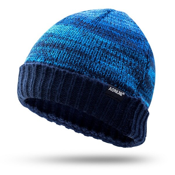 Aonijie Winter Mannen/Vrouwen Outdoor Riding Oefening Sport Wol Hoed Europa En De Verenigde Staten Hoed: Dark Blue