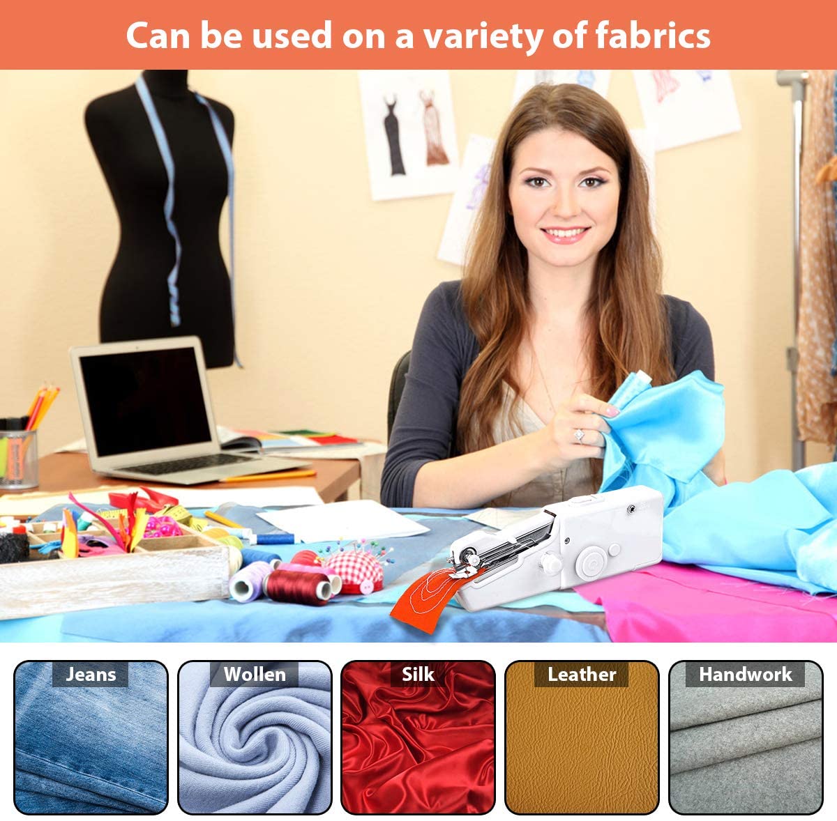 Mini Handleiding Naaimachine Huishoudelijke Handheld Naaimachine Elektrische Naaien Naald Set Diy Kleding Naaien