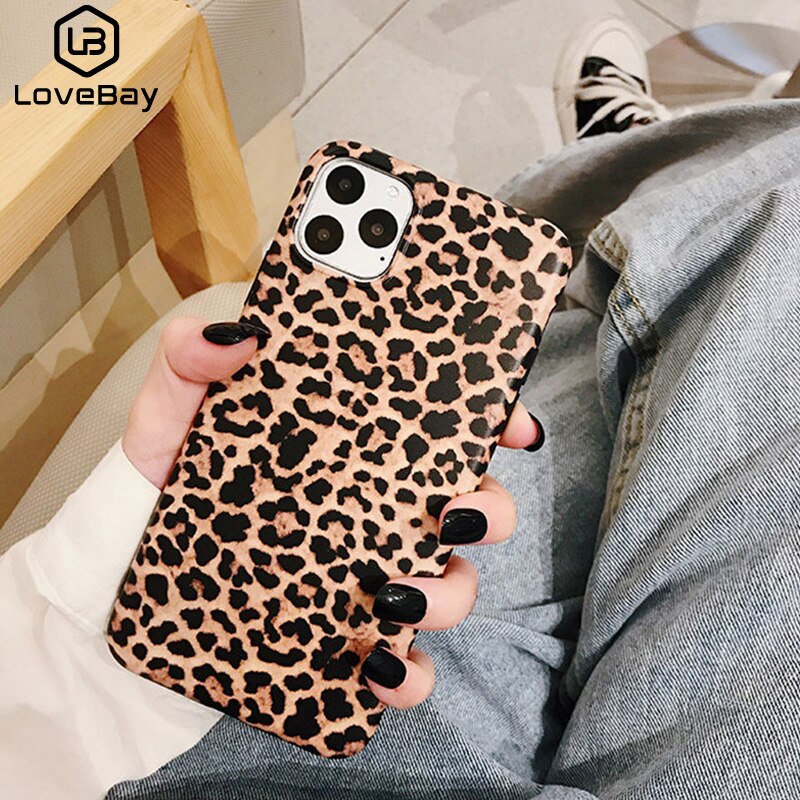 Lovebay Luxury Leopard Print Phone Case For iPhone 7 Soft IMD Silicone Cover For iPhone 11 12 13 Pro XS Max XR X 6 6S 7 8 Plus