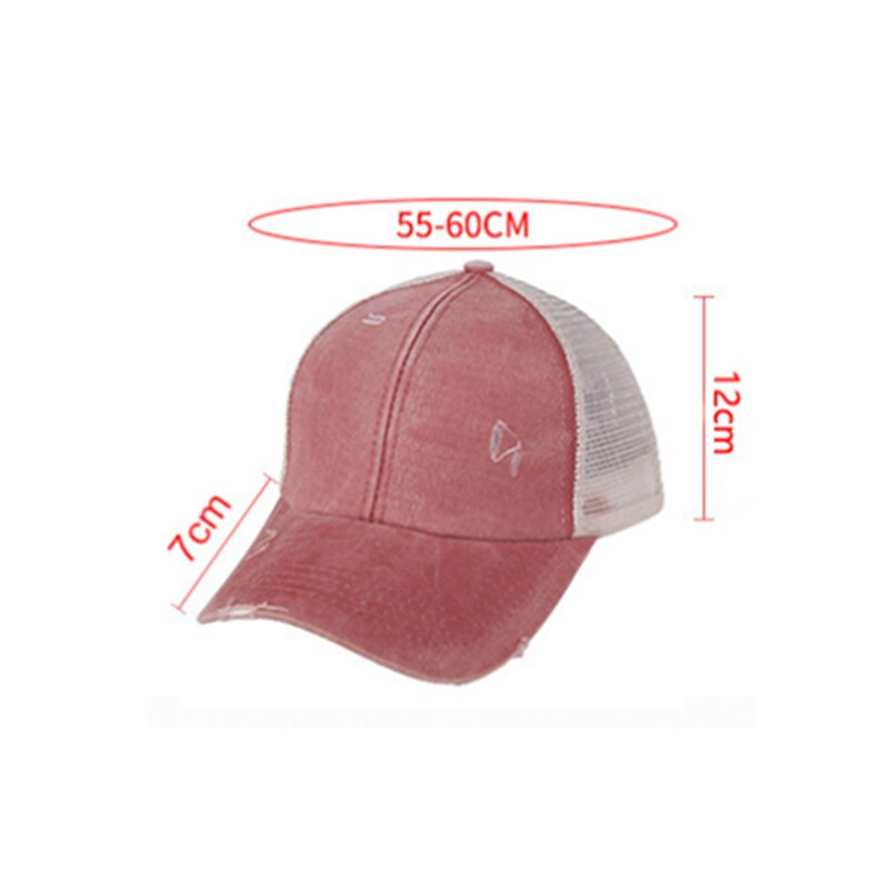 Paardenstaart Baseball Cap Vrouwen Verontruste Gewassen Katoen Caps Casual Zomer Snapback Hoed Rand Vader Hoeden