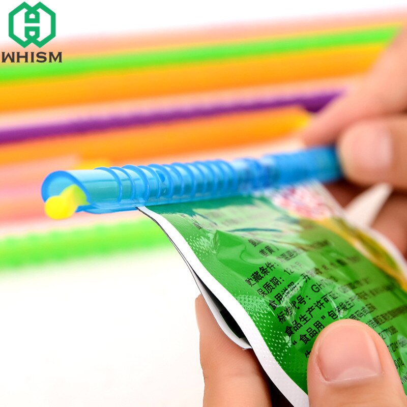 5pcs Reusable Plastic Food Bag Clips Seal Stick Fresh Food Snack Rod Strip Kitchen Coffee Bags Sealing Clip Sealer Clamp Random