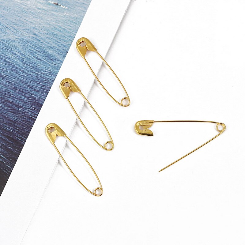 100pcs 50pcs Gold Silver Safety Pins DIY Sewing Tools Stainless Steel Needles Large Safety Pin Small Brooch Apparel Accessories: Gold  9.5x45mm / Quantity 50pcs