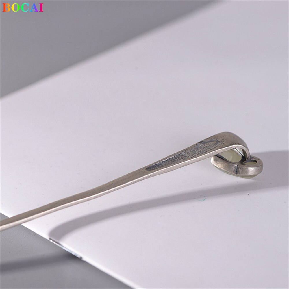 Bocai  s925 haaraccessoires aus sterlingsilber, retro-pfingstrosen-totem, jade-kopfschmuck, haarnadel-charm aus reinem silber, schmuck für damen