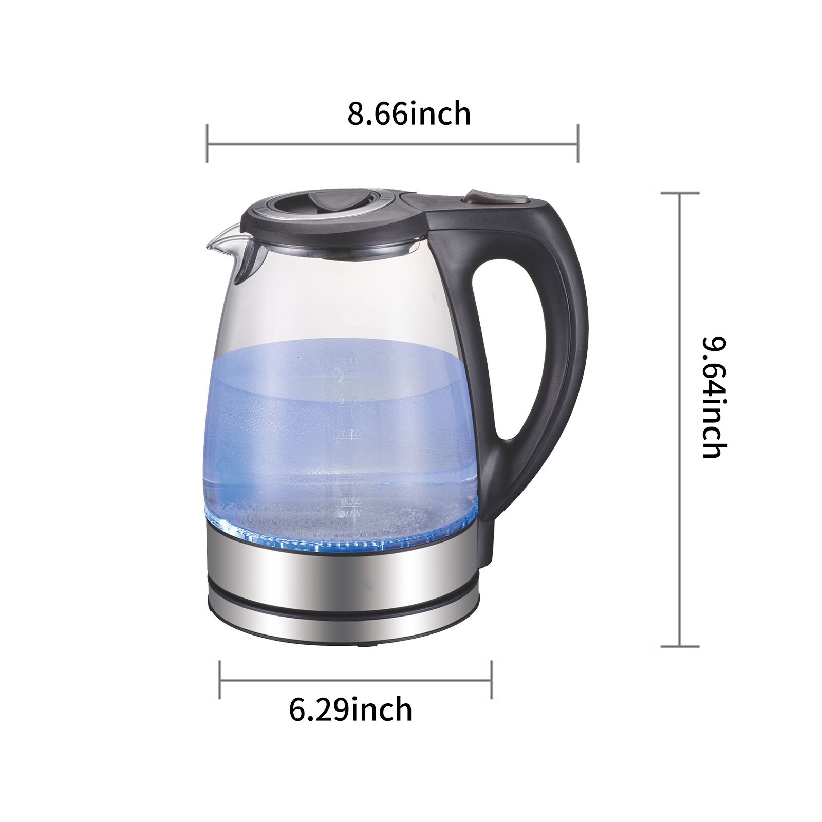 Waterkoker 1.7L Glas Boiler Voor Thee Koffie Auto Shut-Off Keukenapparatuur Waterkokers Thee Potten 110V 1500W