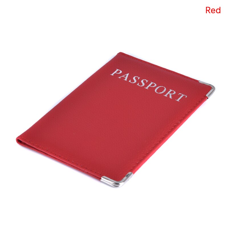 Casual PU Leather Passport Covers Travel Accessories Men Women Passport Business Holder wallet Case ID Bank Credit Card Bag: red