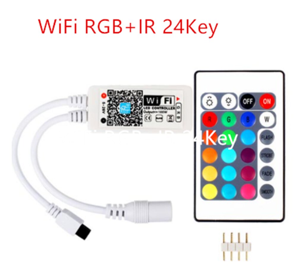 5V 12V 24V LED Strip Bluetooth-compatible / WIFI RGB / RGBW Controller Android IOS APP Alexa Google Magic Home IR Control