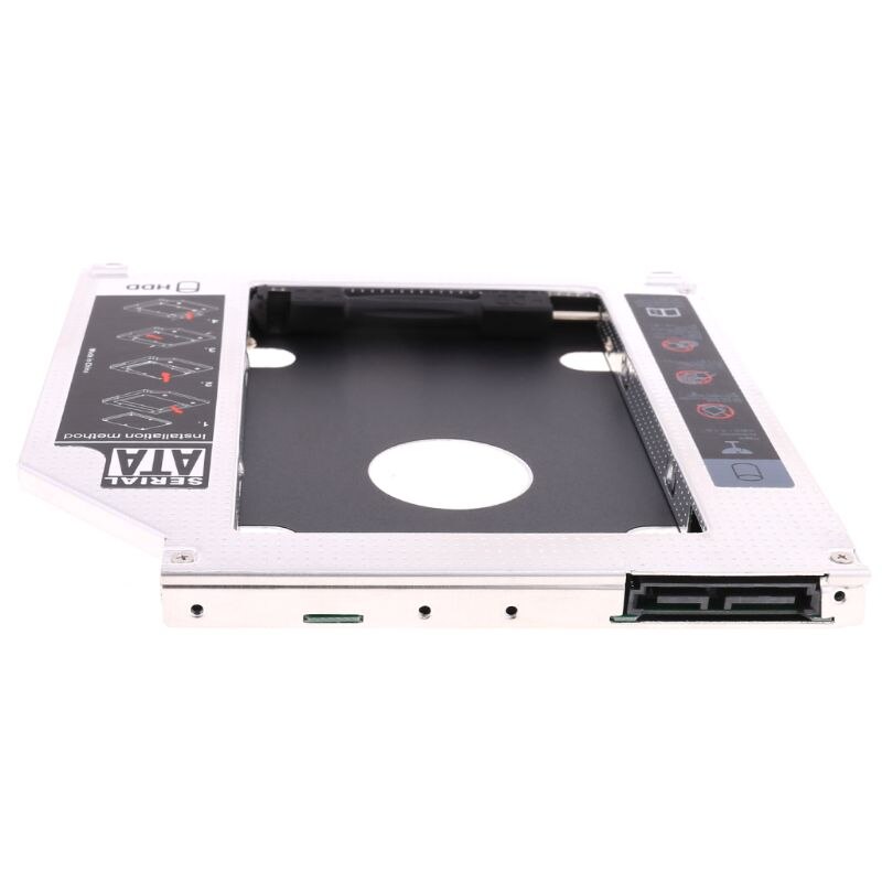 Second HDD Caddy SATA 2.5\" HDD SSD 9.5mm Enclosure For Apple Macbook DVD ROM K43B