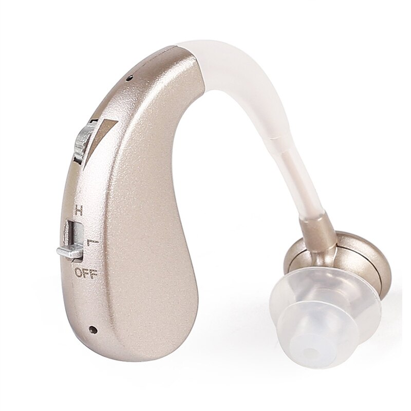 Høreapparat genopladeligt høreapparat mini usynligt usb ørehjælp lydforstærker til ældrepleje døve høreapparat hovedtelefon: Sølv