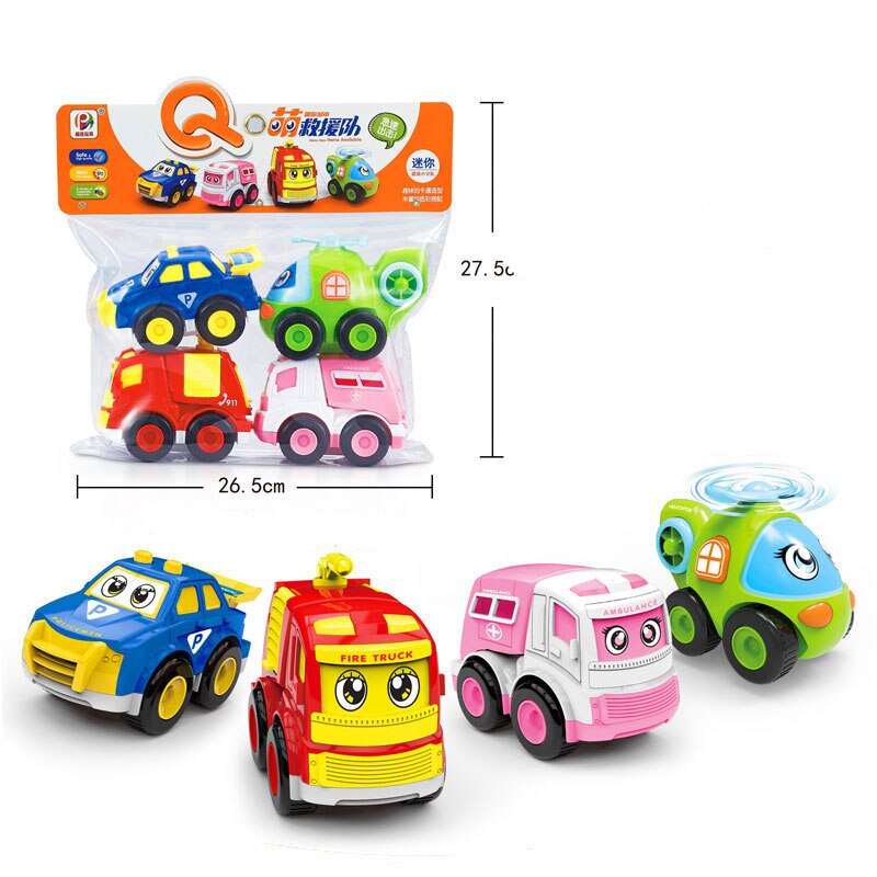 Car set Children&#39;s inertial engineering team baby excavator toy city sanitation toy car: BJ624 