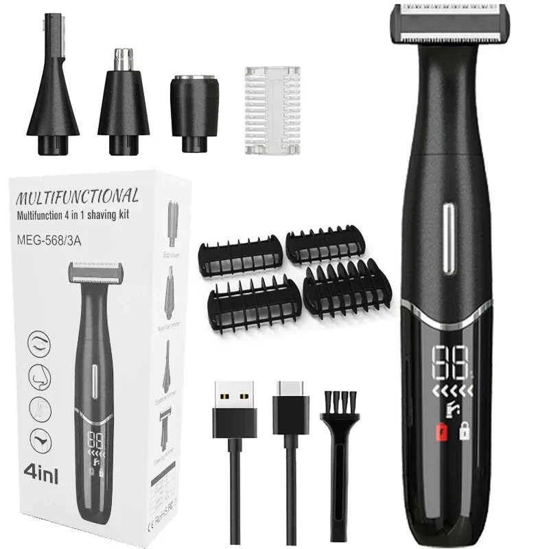 4 in 1 unisex Intimbereiche Haarschnitt Präzisionsrasierer Männer Bikinizone Empfindlicher Rasierer Haarrasierer Trimmer Gesichtsbartschneider