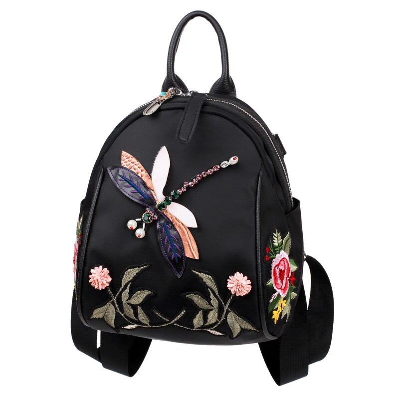 Bloemen Patroon Vrouwen Rugzak Duurzaam Nylon Rugzak Mooie Stijl Meisjes Winkelen School Rugzak