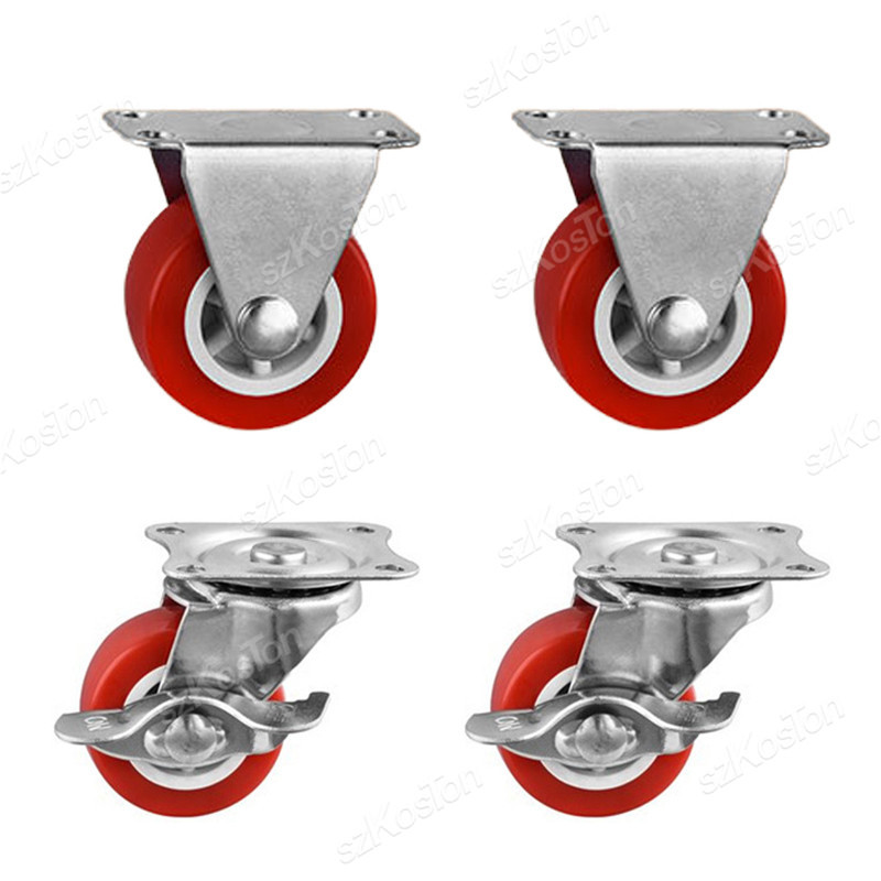 4Pcs Furniture Caster 1/1.25/1.5/2 inch PVC Universal Wheel Swivel Caster Roller Wheel For Platform Trolley Accessory Furniture: 1.25 inch / Blue
