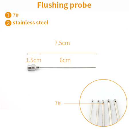 Ophthalmology lacrimal Duct Probe Flushing Type Microsurgery Instrument Stainless Steel Titanium Alloy Double-ended Probe: No. 7