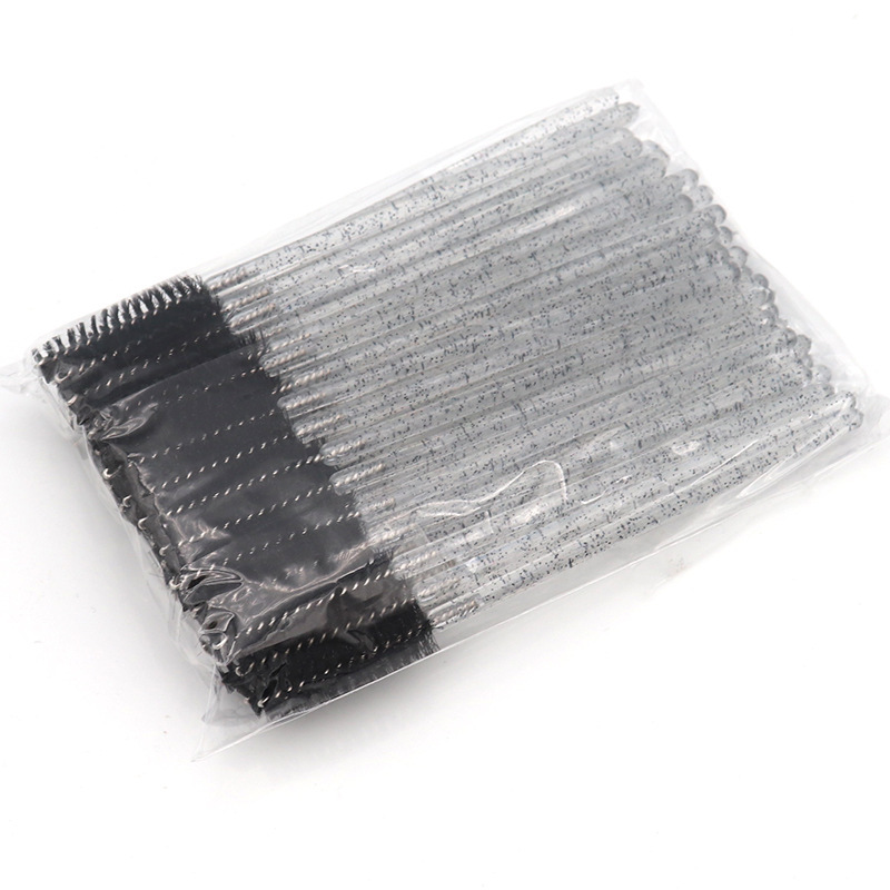 QSTY-brocha de maquillaje para pestañas, 50 Uds., aplicador de rímel desechable individual, peine, varita, herramientas de pinceles de maquillaje para pestañas, 6 colores: Negro