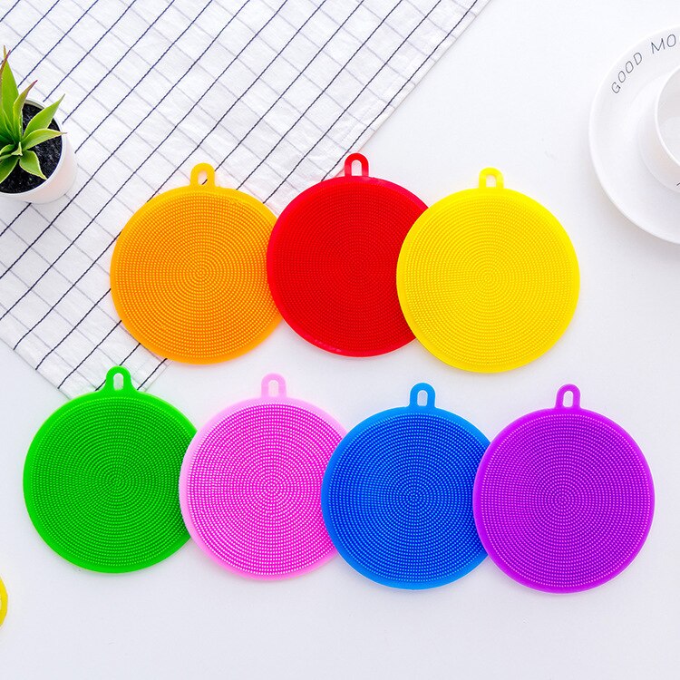 Silicone Dishcloth Dishwashing Brush Oil-Free Kitchen Cleaning Brush Decontamination Multifunctional Melon Fruit Vegetable Scour