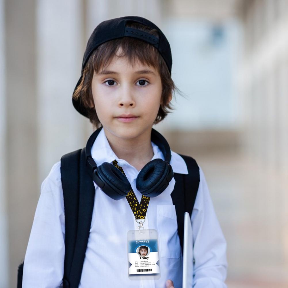 Universal Card Holder Includes Sunflower Neck Lanyard Straps And Transparent Badge Waterproof For Keys ID Card Plane Ticket