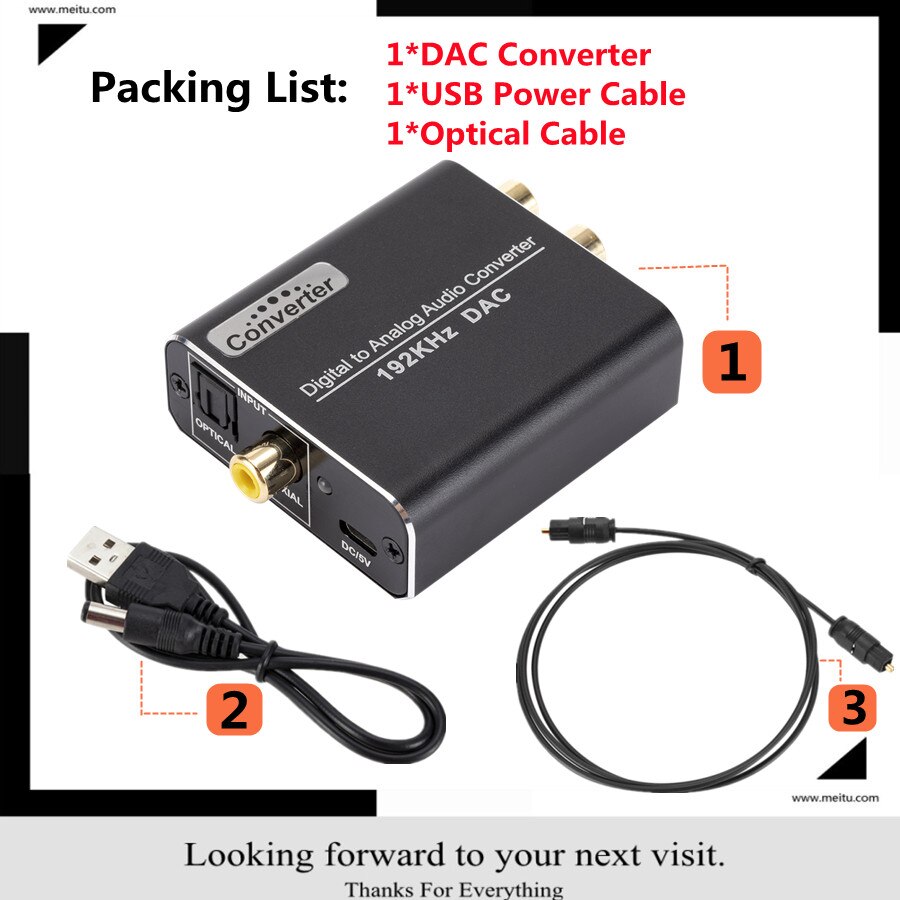 192Khz Dac Digitaal Naar Analoog Converter Optische Coax Fiber Spdif Naar Rca 3.5Mm Jack Audio Adapter Met Optische kabel Adapter: Default Title