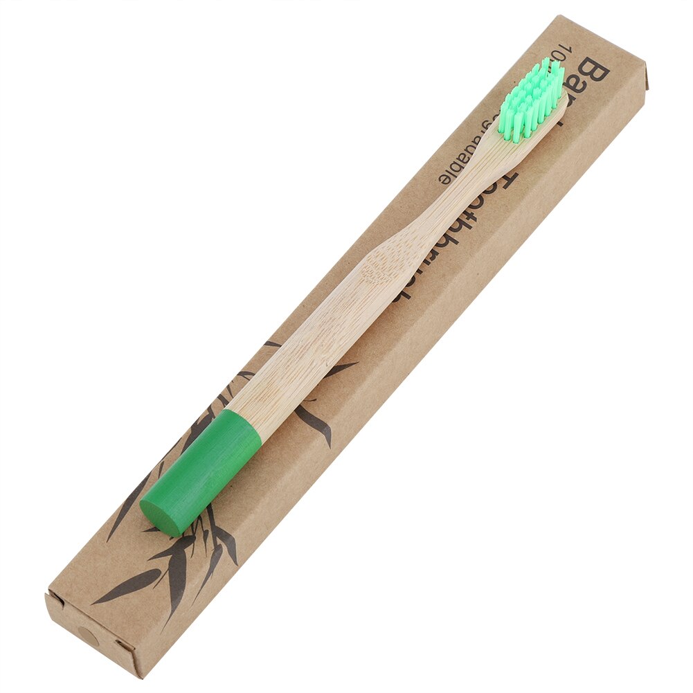 Crianças escova de dentes de bambu 1 pc crianças macio cabelo de madeira escova de dentes natural bambu lidar com cuidado oral eco amigável escova de dentes: Green