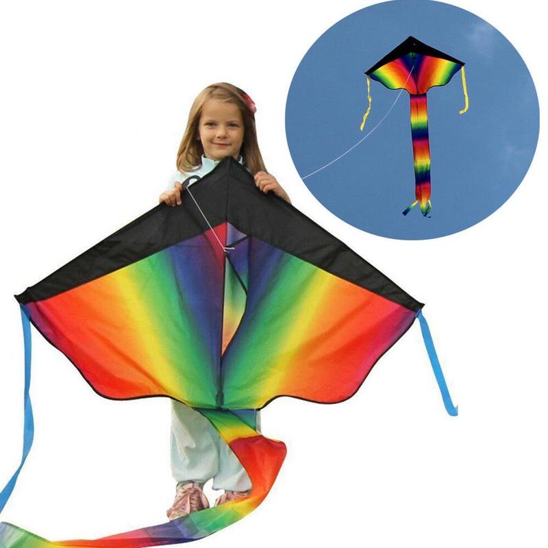 Enorme Rainbow Flying Kite Kids Met 30 Meter Kite Lijn Kinderen Outdoor Game Fun Kind Speelgoed