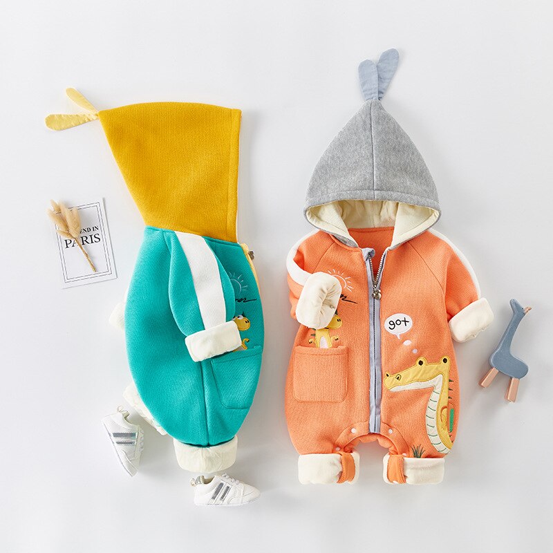 2021 outono inverno casaco macacão roupas do bebê recém-nascido snowsuit menino quente macacão para baixo algodão jaquetas menina roupas de neve bodysuit