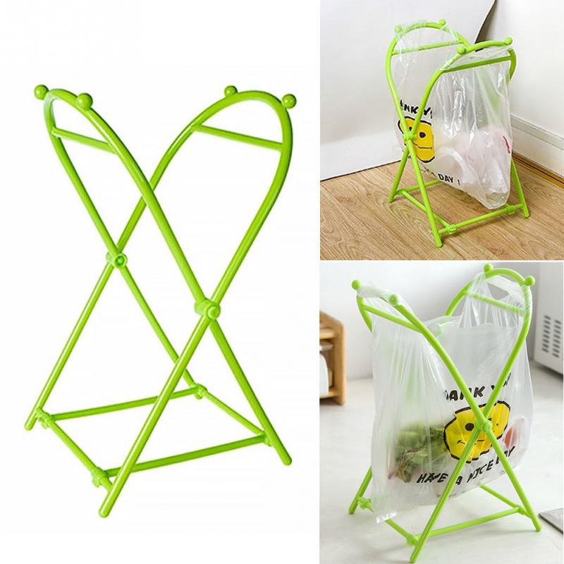 Cubo de basura plegable tipo X, porta bolsa de basura de plástico, estante de almacenaje para Cocina