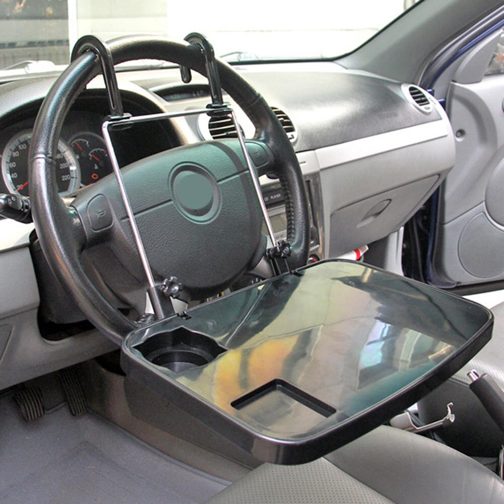 Multi-functionele Auto Laptop Bureau Computer Stand Opvouwbaar Car Seat/Stuurwiel Lade Tafel Bekerhouder Rack