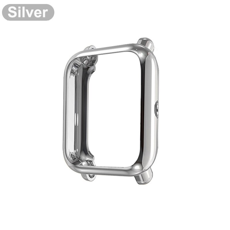 Amazfit Bip U S Lite futerał ochronny z folią do akcesoriów Amazfit GTS 3 2 Mini Bumper TPU obudowa ochronna: Plating Silver / Amazfit GTS 2 or 2e