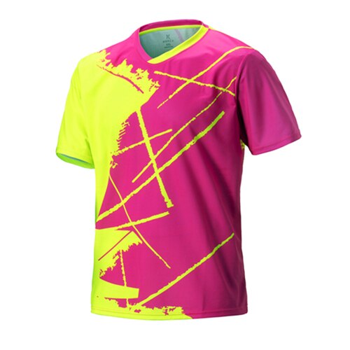 mens table tennis clothes badminton shirt table tennis shirt sport badminton clothes sport training badminton t shirts Plus size: rose green / XL