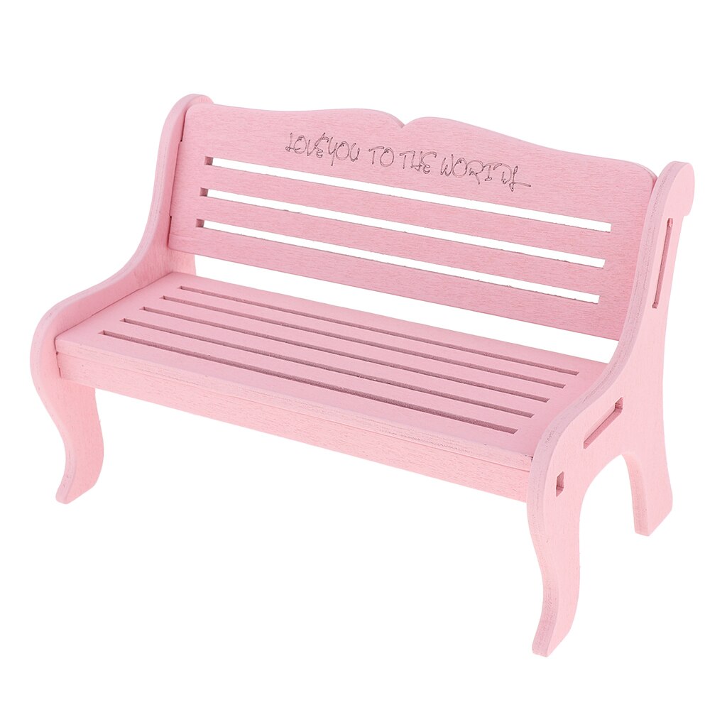 1/6 poppenhuis feeëntuin parkbank meubels voor blythe bjd roze