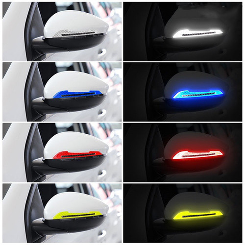 Pegatinas reflectantes para coche, cinta de advertencia para evitar colisiones, pegatina protectora sin huellas, espejo retrovisor