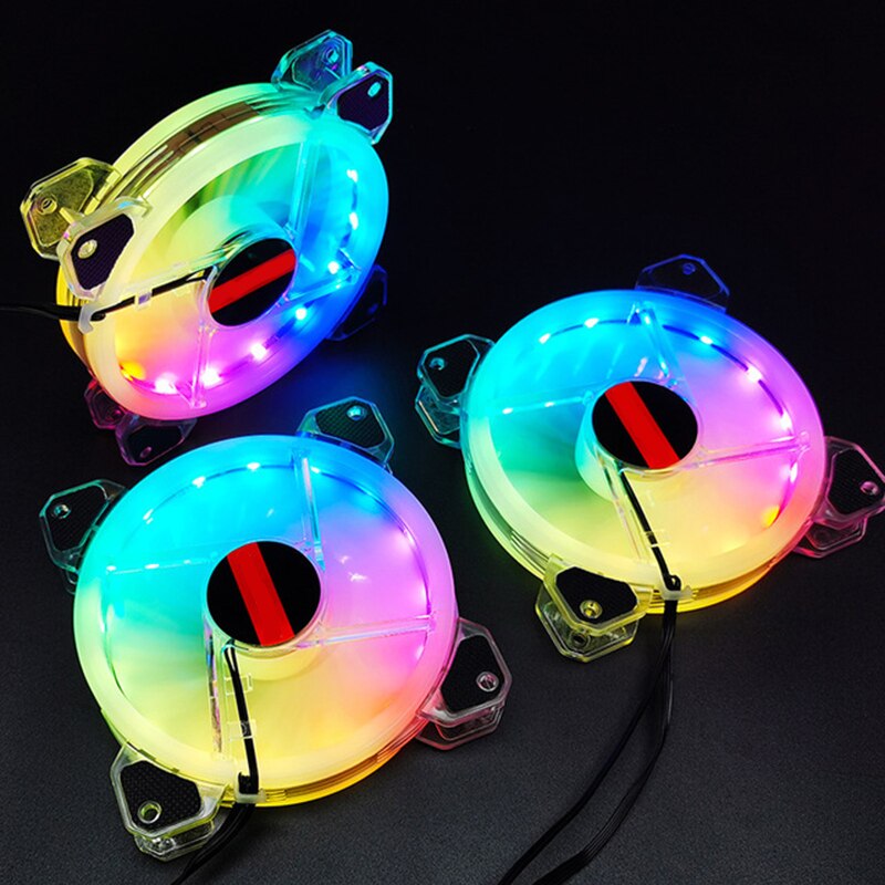RGB Case Fans 120mm Ultra-Quiet RGB Chassis Cooling Fans with Remote Controller Speed Adjustable Colorful Cooler Arr