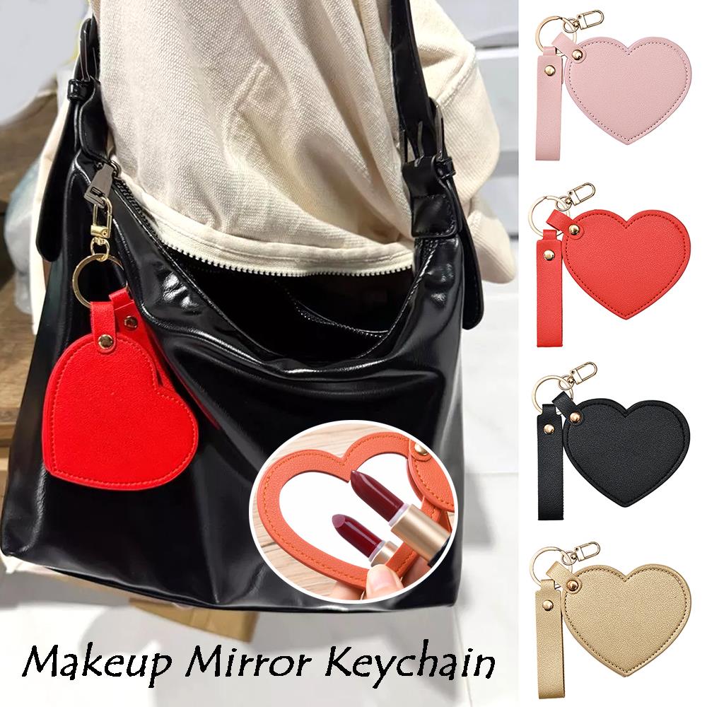Sleutelhanger met spiegel Rugzakhanger Hangende make-upspiegel Mini Pocket Heart Bag Accessoires Sleutelhanger Sleutelhouder Mart Ett Llaveros