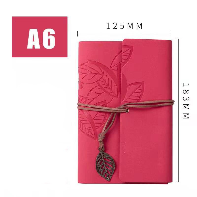 Yiye Zhiqiu – carnet de notes en cuir à feuilles mobiles, carnet de voyage, journal intime , cahier A6, personnalisation: A6 red
