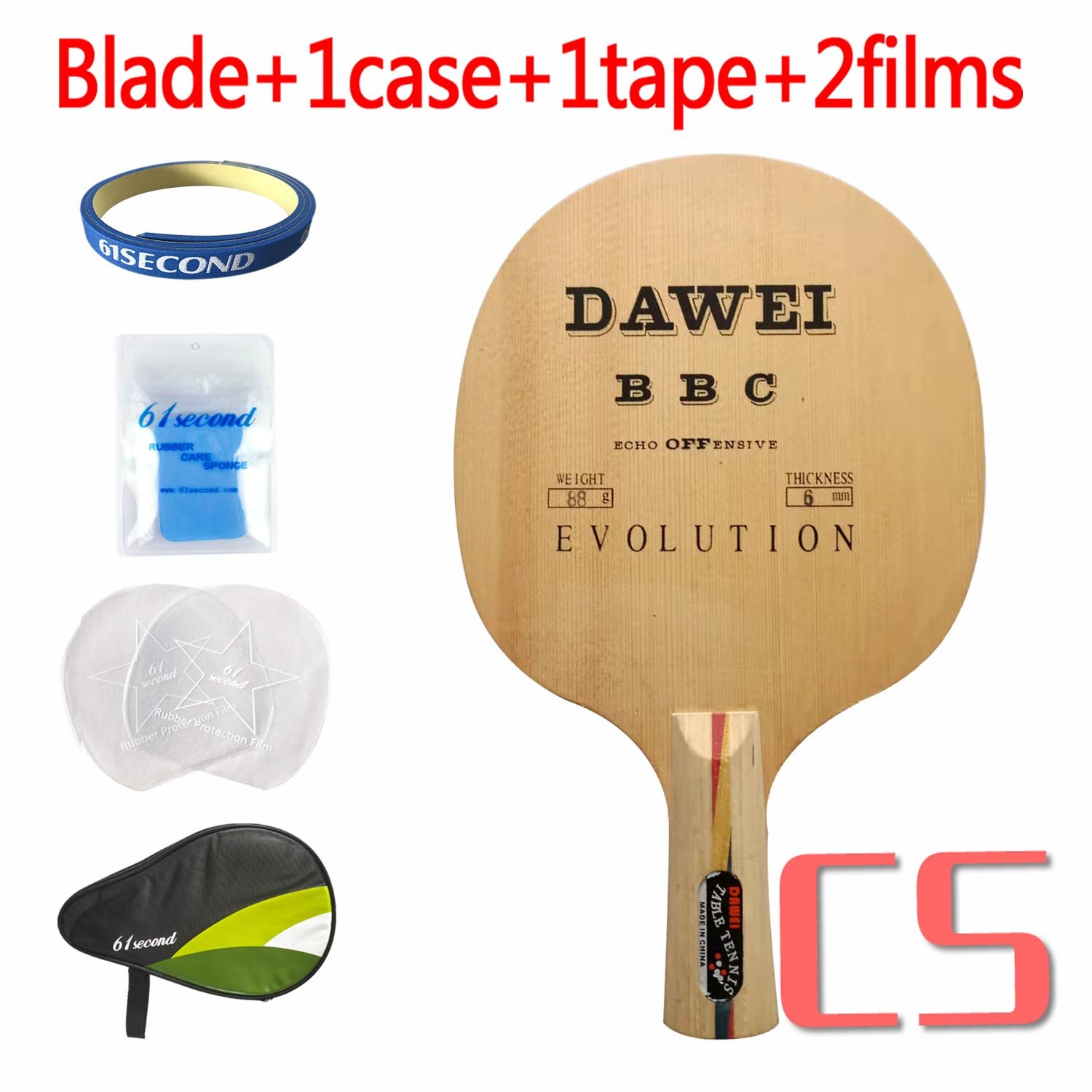 Original DAWEI BBC Table Tennis penhold short CS Table Tennis Blade PingPong Racket: CS with HM case
