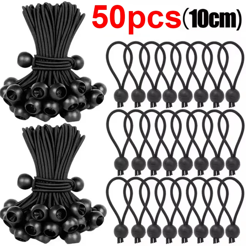 50/10 stücke Bungee Ball Planen Leinwand Flugzeug Fahnenmast Krawatten Schnur Enden Elastische Seil Spitze Feste Stiefel Pole Camping zelt Zubehör: Gelb