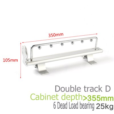 Top Mounted Sliding Pull Out Pull-out Closet Wardrobe Cloth Hanger Rack 25/30/35/40/45/50CM Heavy Duty Retractable Closet: Silver 350mm