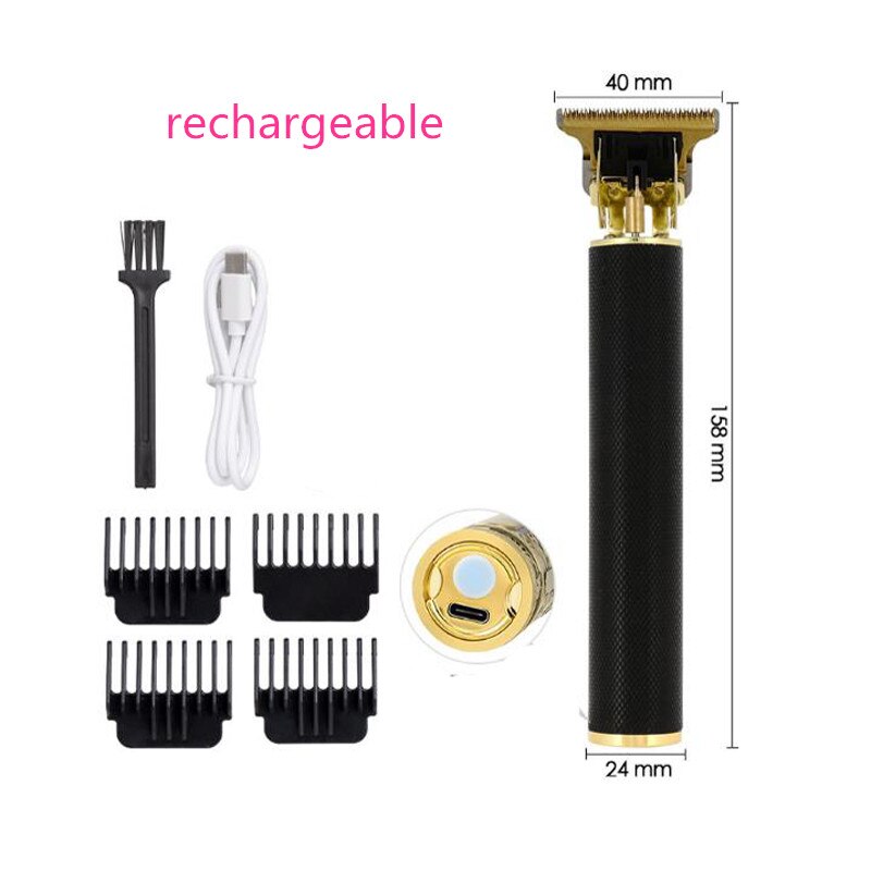 surker hair clipper metal body rechargeable hair clipper oilhead clipper hair carving clipper white haircut machine