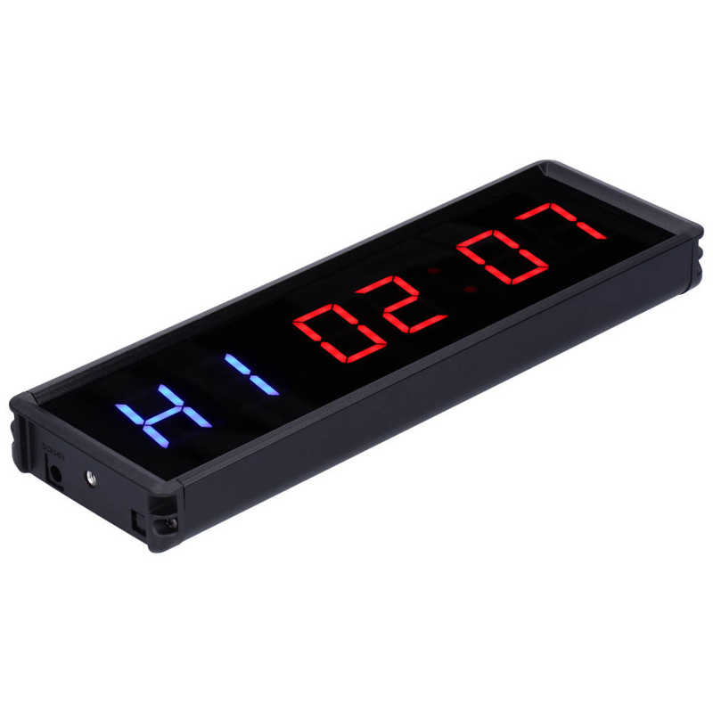 LED Timer Clock Interval Timer 1.5in LED Digital Display Count Down/Up Clock with Remote for Home Gym Office
