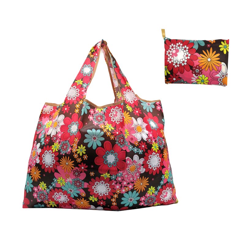 Nouveaux sacs à provisions réutilisables grande capacité sac fourre-tout à fleurs pliable sacs d'épicerie résistants