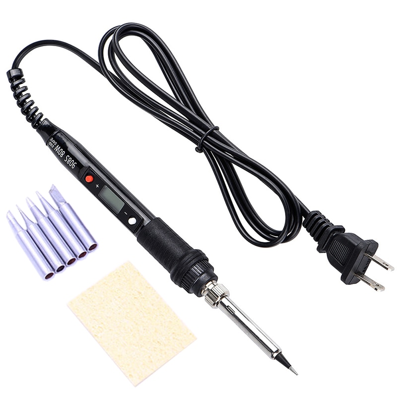 220V EU 80W Soldering Iron LCD Digital Display Temperature Adjustabl Electric Solder Iron Set Welding Rework Station Repair Kit